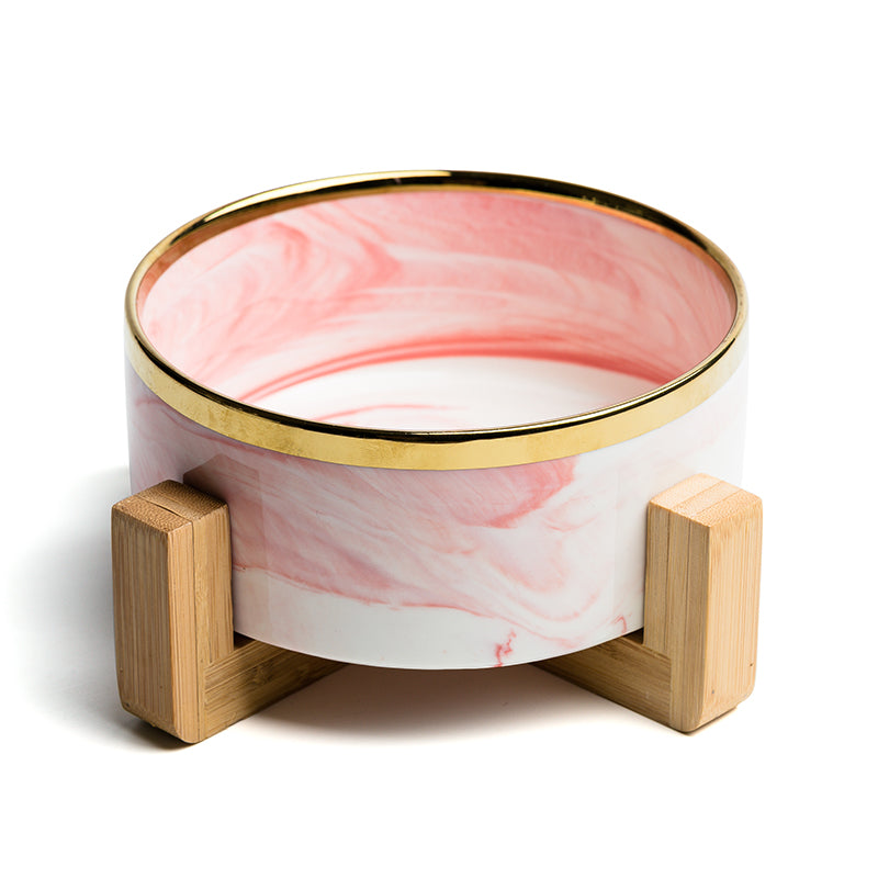 Marble Hundenapf mit Goldrand
